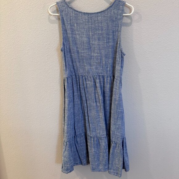 Tiered Linen Blend Dress (M) - Picture 3 of 5